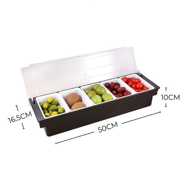 Khay topping nhựa 5 ngăn